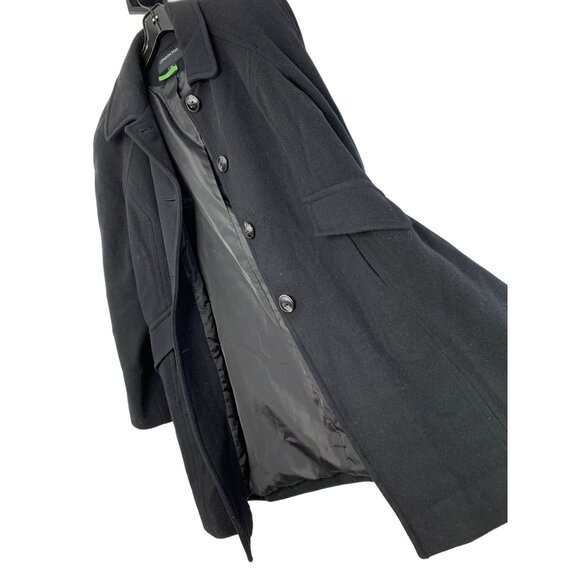 London Fog XL Women Black Wool Peacoat 7994 Button Coat Pockets Raglan A-line - Picture 2 of 12